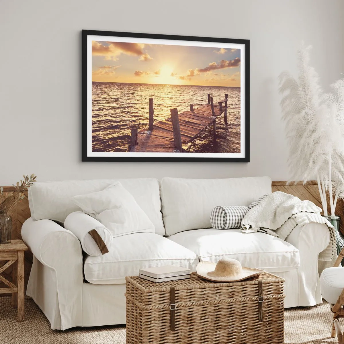 Póster en marco negro - Una tierra dorada de dulzura - 40x30 cm