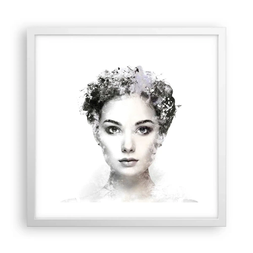Póster en marco blanco - Un retrato extremadamente elegante - 40x40 cm