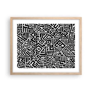 Póster en marco roble claro - Composición precolombina - 50x40 cm