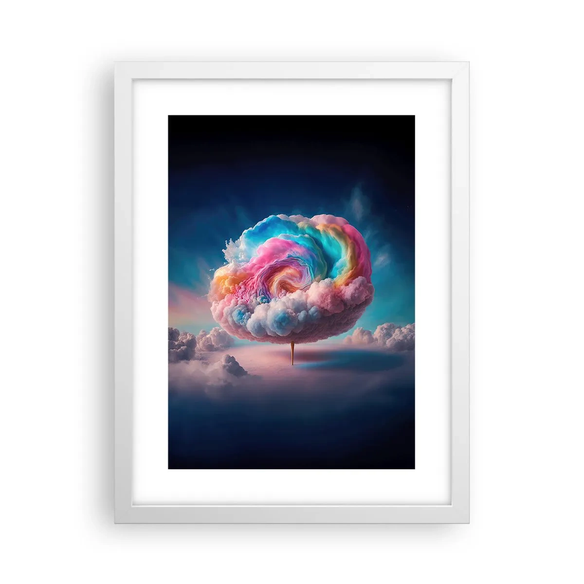 Póster en marco blanco - El sueño de un parque de atracciones - 30x40 cm