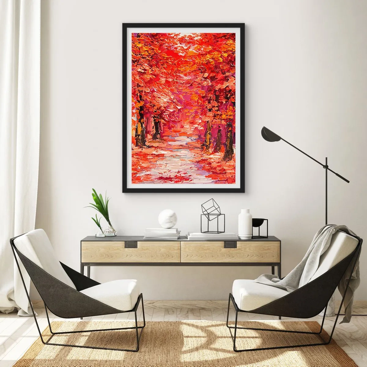 Póster en marco negro - Una impresión otoñal - 61x91 cm