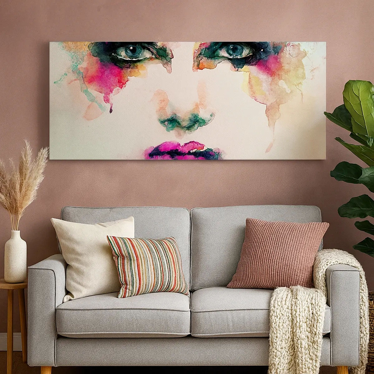 Cuadro sobre lienzo - Impresión de Imagen - Retrato en arco iris - 30x30 cm