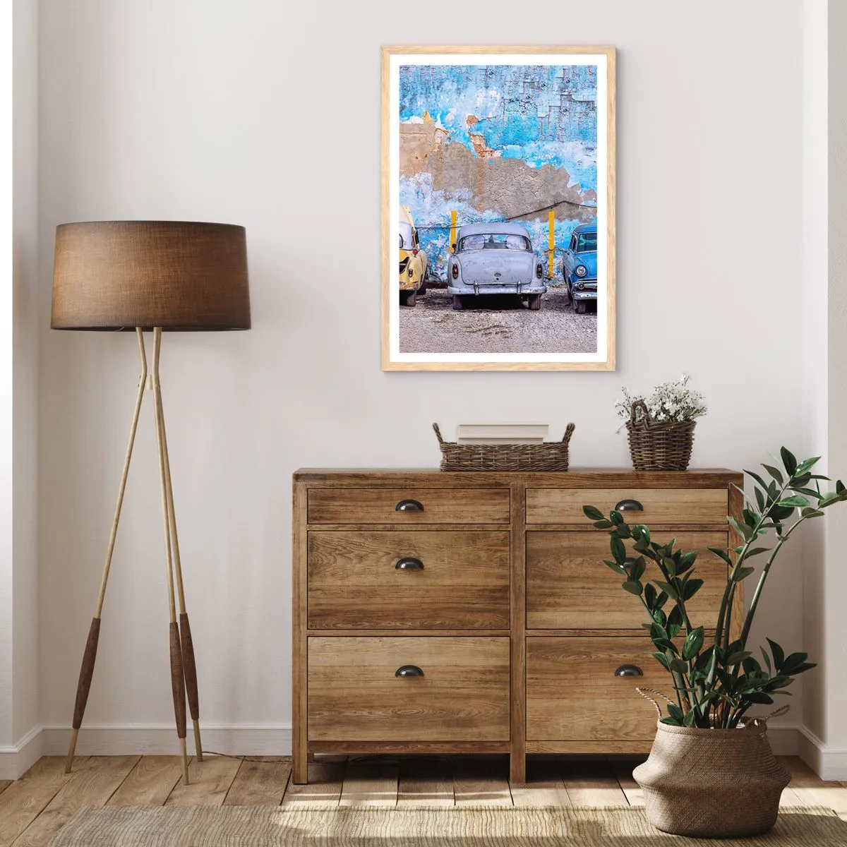 Póster en marco roble claro - Reunión de veteranos - 61x91 cm