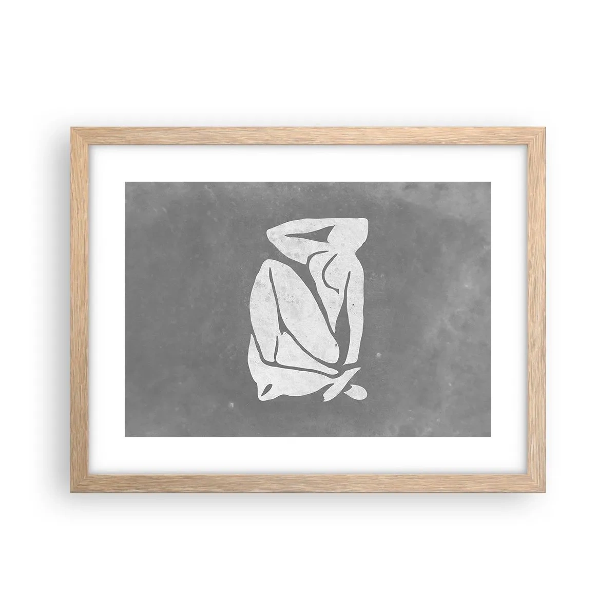 Póster en marco roble claro - En sus pensamientos - 40x30 cm