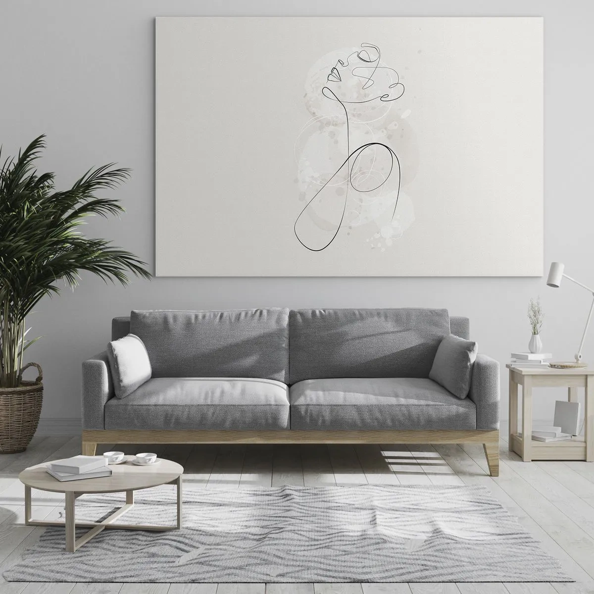 Cuadro sobre vidrio - Impresiones sobre Vidrio - Retrato abstracto en tonos blancos - 100x70cm - La espiral de la belleza - Decoración de pared moderna para salón y dormitorio ARTTOR