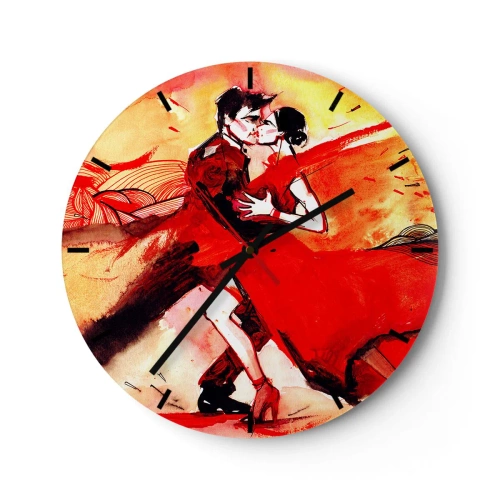 Reloj de pared - Reloj de vidrio - Ritmo púrpura de la pasión - 40x40 cm