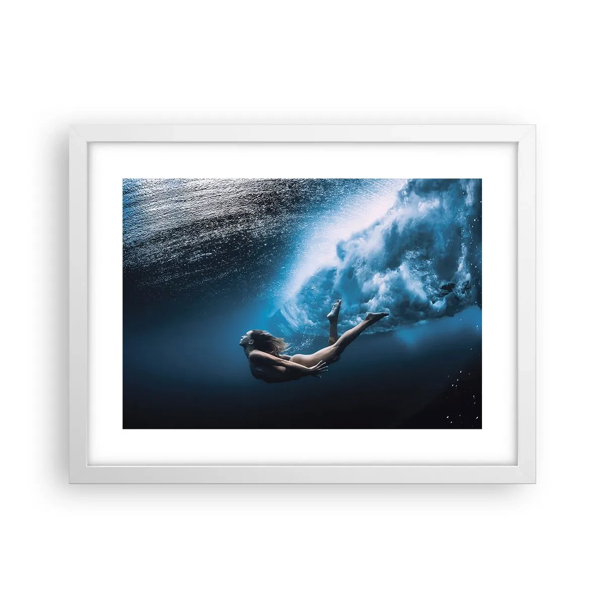 Póster en marco blanco - Una sirena contemporánea - 40x30 cm