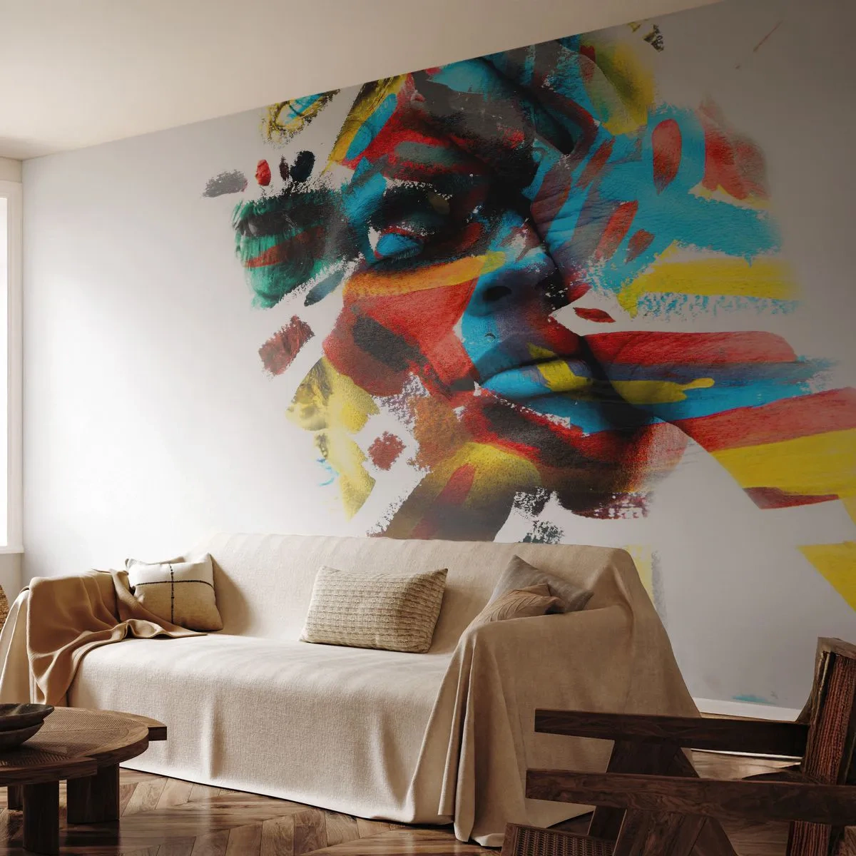 Fotomural Premium Canvas - Una personalidad colorida - Abstracción, Pedazo, Gráficos - 350x256 cm