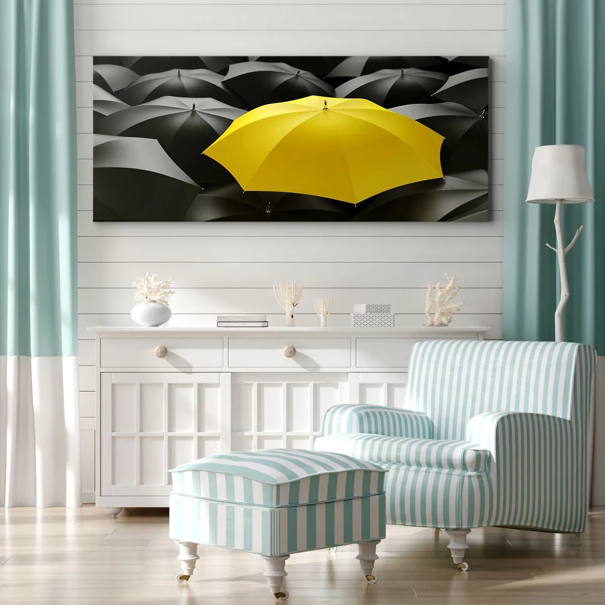 Cuadro sobre lienzo - Impresión de Imagen - Adiós a la tristeza - 90x30 cm