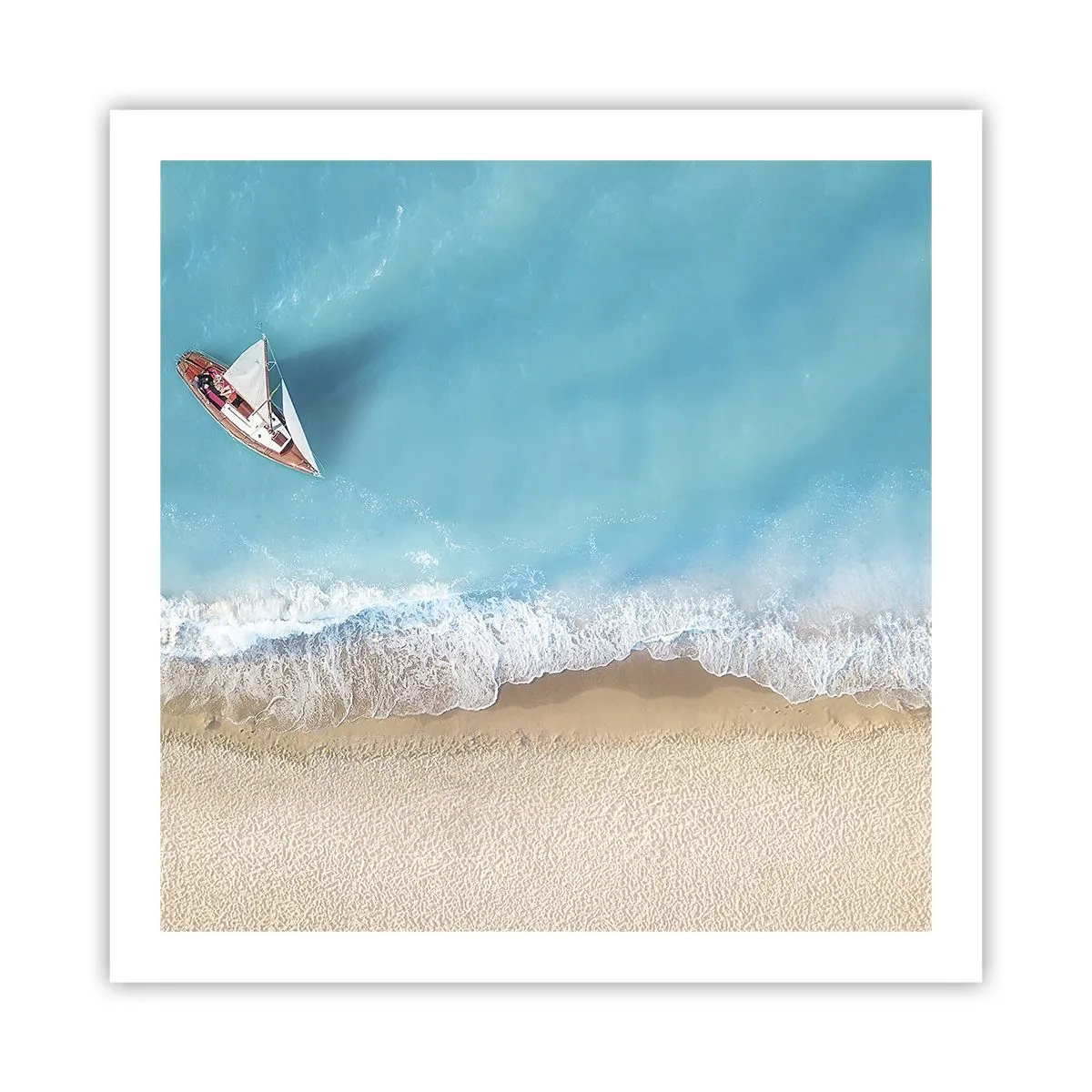 Póster - Frontera celeste y dorada - 60x60 cm