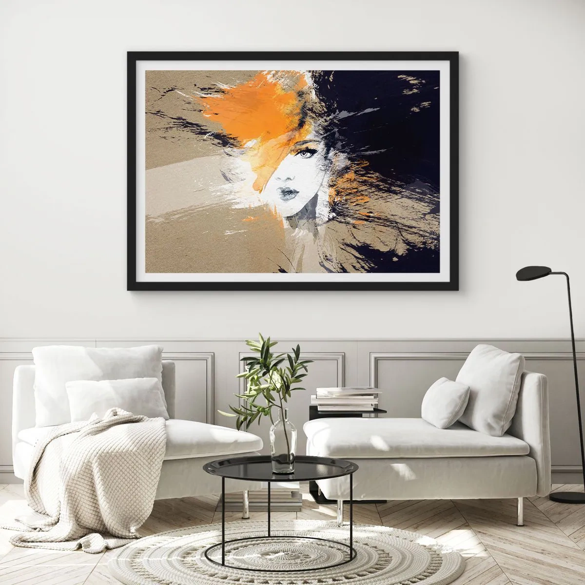 Póster en marco negro - Y se convierte en luz - 91x61 cm