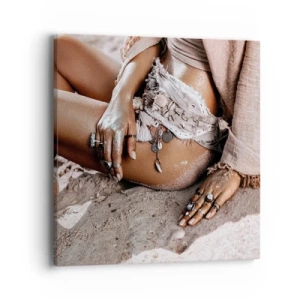 Cuadro sobre lienzo - Impresión de Imagen - Bañada por el sol y la arena - 40x40 cm