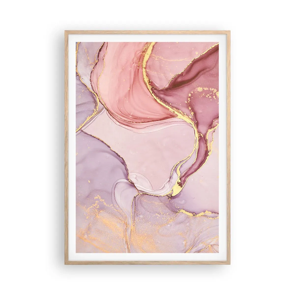 Póster en marco roble claro - Caricia de colores - 70x100 cm