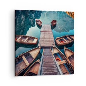 Cuadro sobre lienzo - Impresión de Imagen - Esperando en el muelle - 50x50 cm