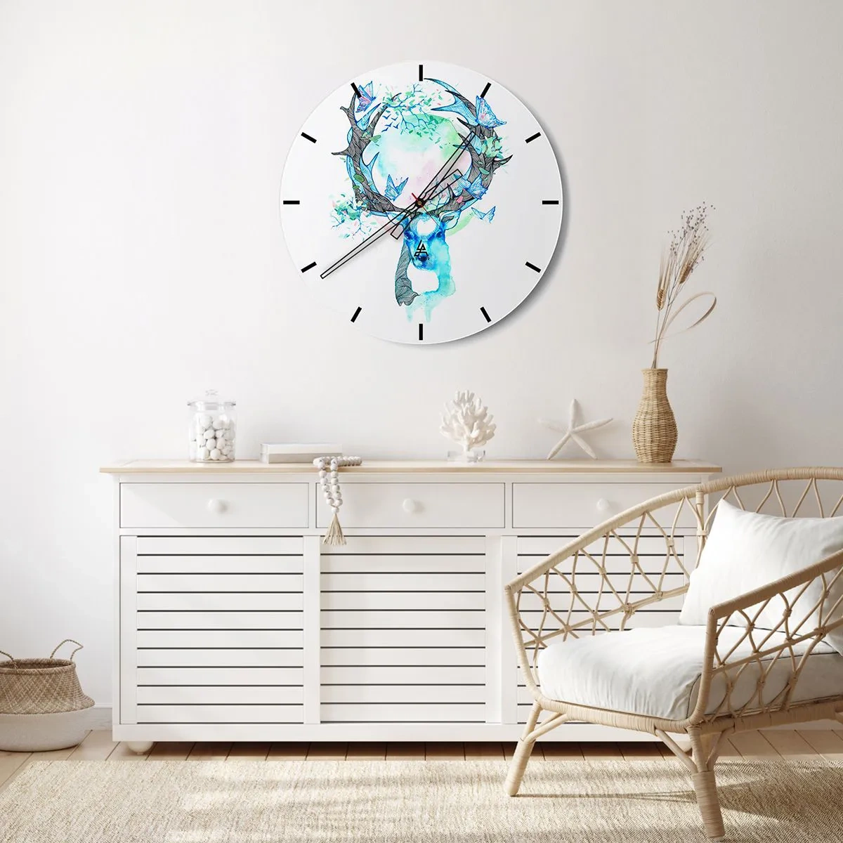 Reloj de pared - Reloj de vidrio - La fuerza y la dulzura de la naturaleza - 30x30 cm