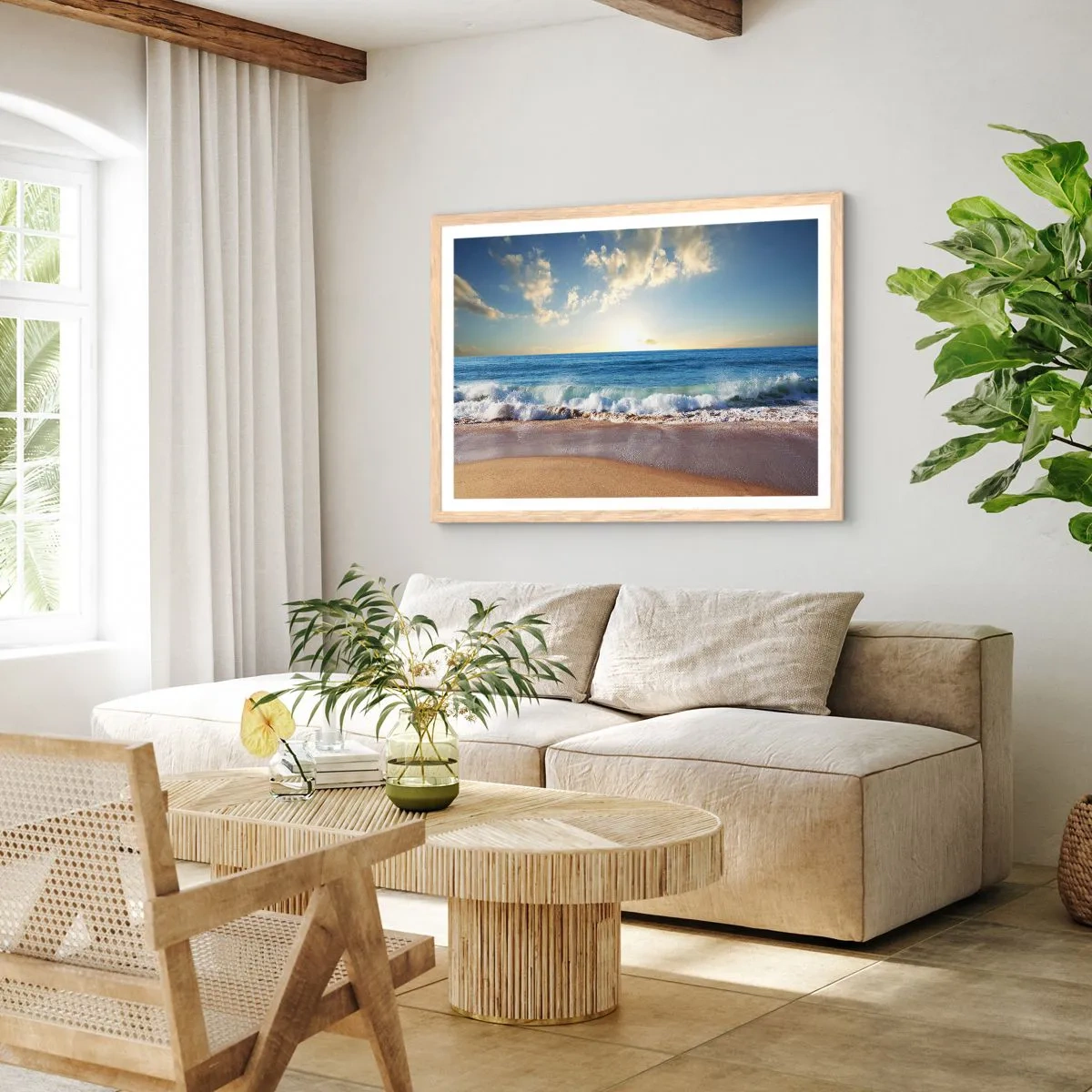 Póster en marco roble claro - Movimiento y quietud al mismo tiempo - 40x30 cm