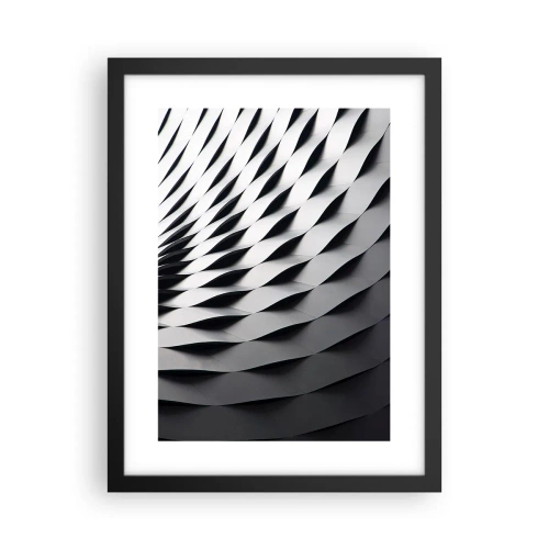 Póster en marco negro - En la superficie de las ondas - 30x40 cm
