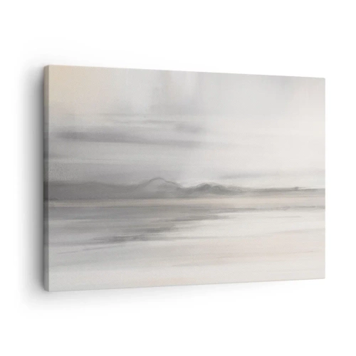 Cuadro sobre lienzo - Impresión de Imagen - Un paisaje sutil en tonos grises y beige. - 70x50cm - Una distancia reflexiva - Decoración de pared moderna para salón y dormitorio ARTTOR