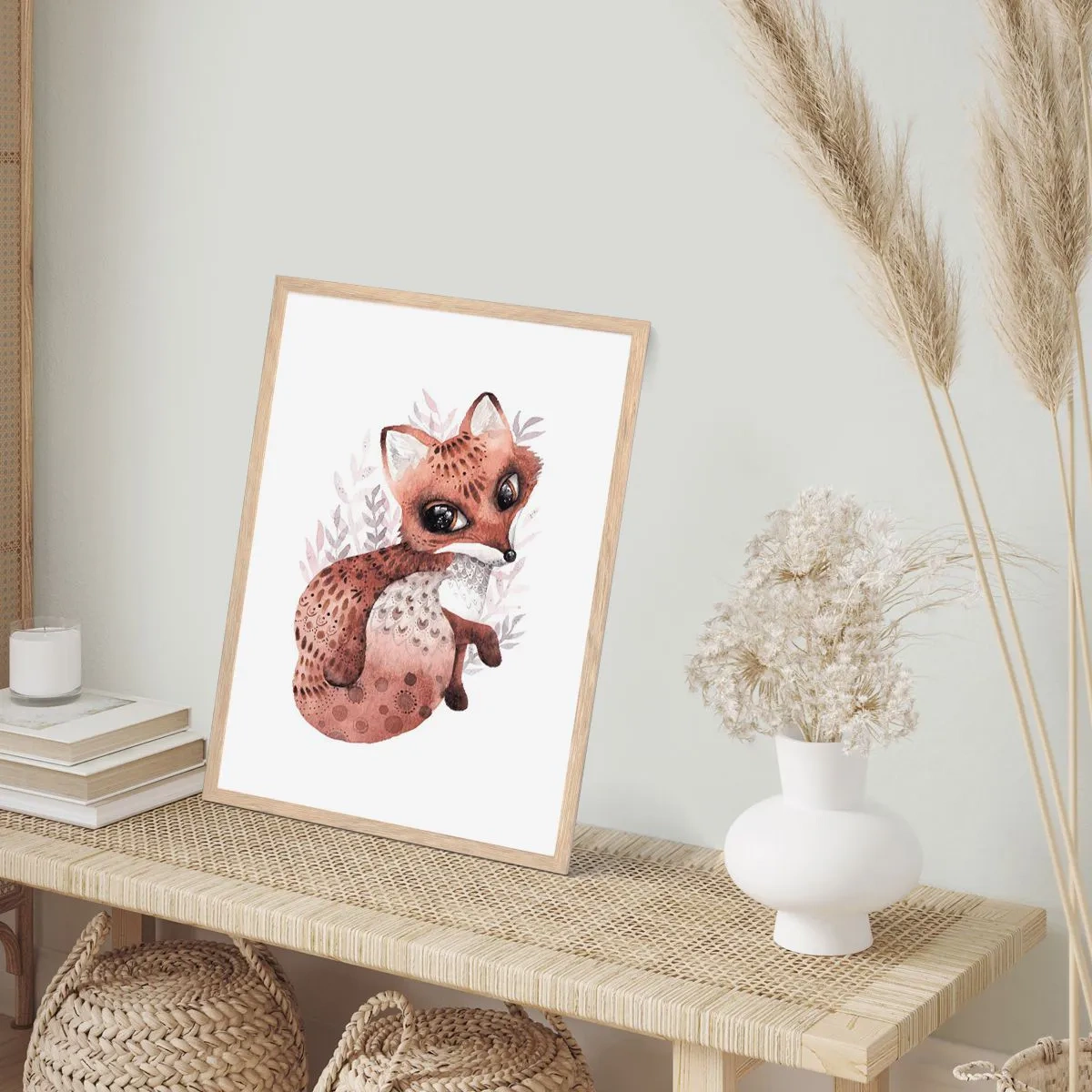 Póster en marco roble claro - Dulzura y amor - 61x91 cm