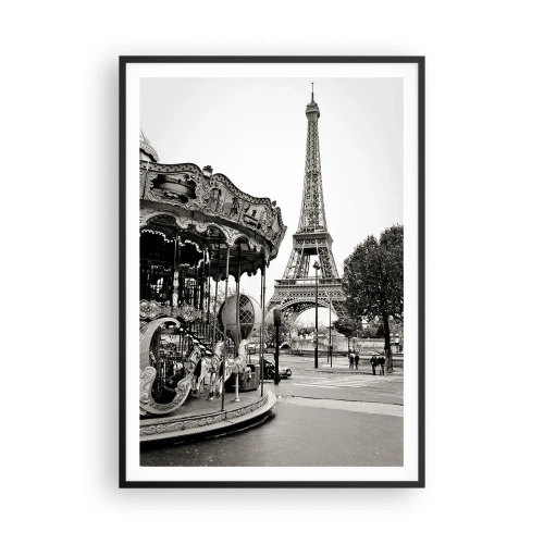 Póster en marco negro - Tal diversión solo en París - 70x100 cm