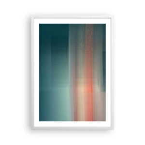 Póster en marco blanco - Abstracción: ondas de luz - 50x70 cm
