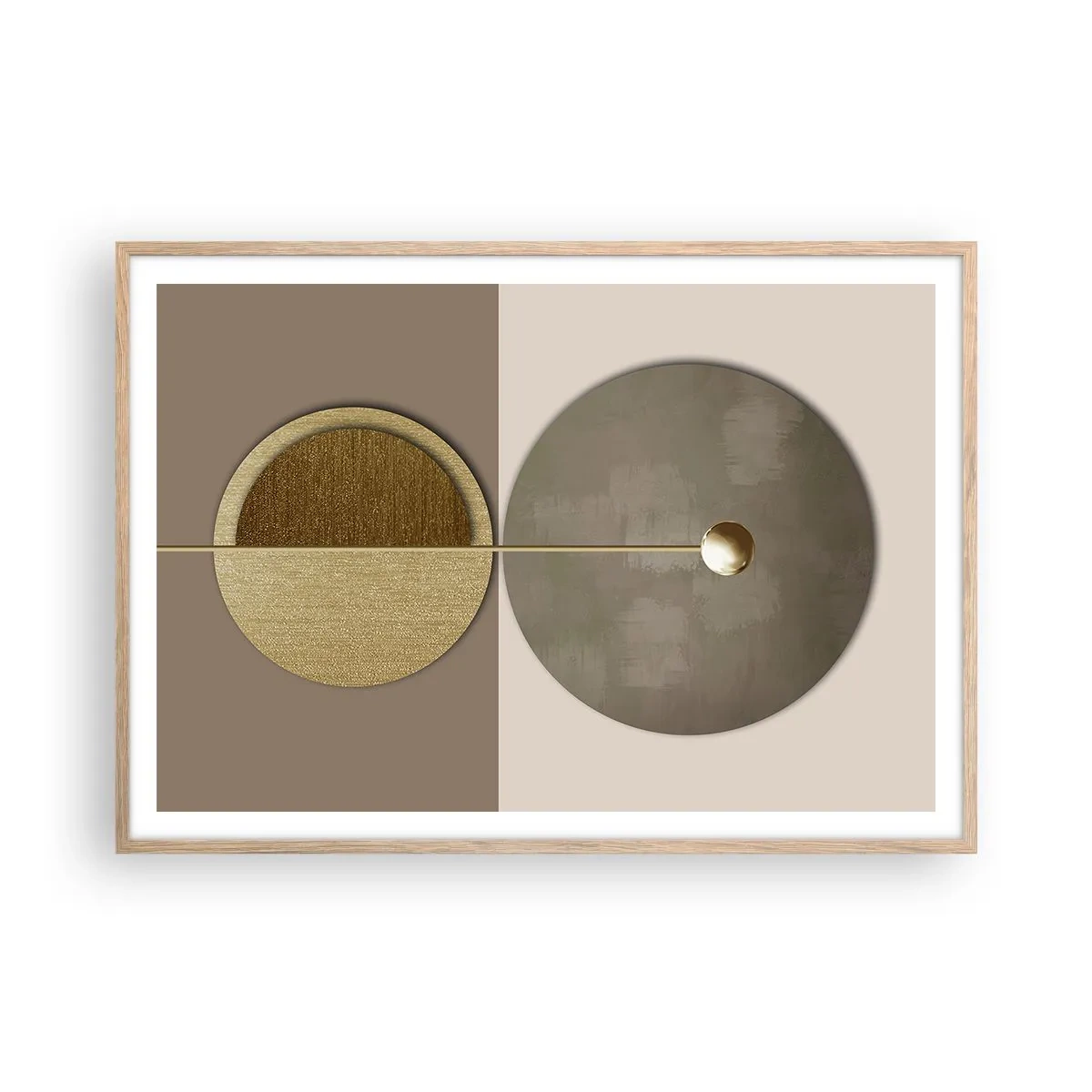 Póster en marco roble claro - Equilibrio perfecto - 100x70 cm