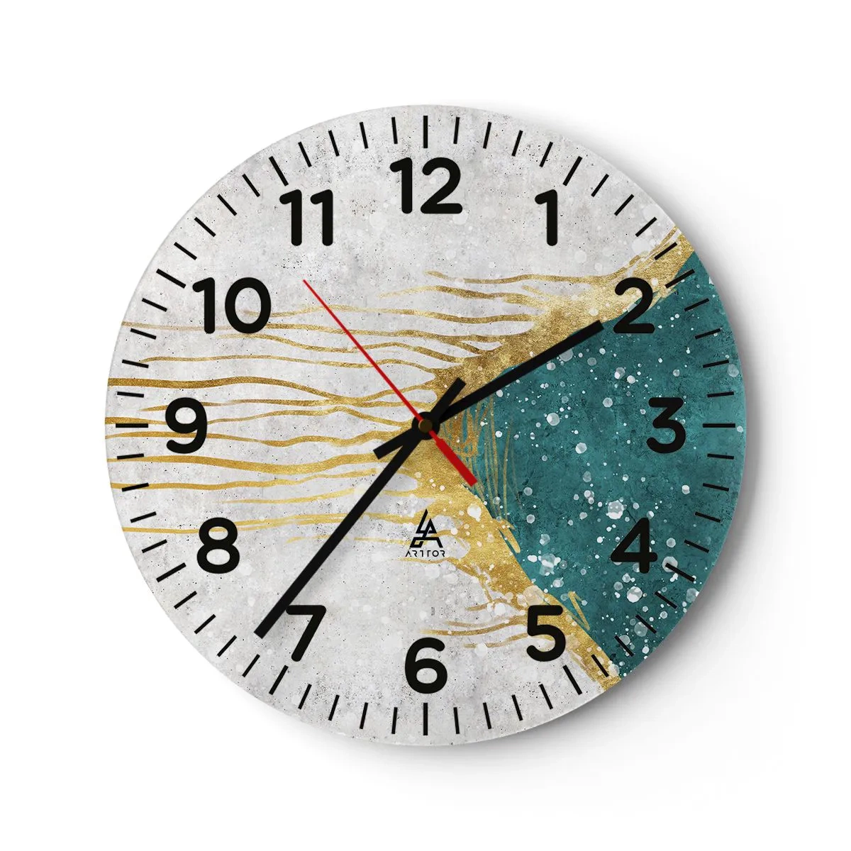 Reloj de pared - Reloj de vidrio - Marea dorada - 30x30 cm
