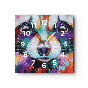 Reloj de pared - Reloj de vidrio - Solo buenas emociones - 30x30 cm