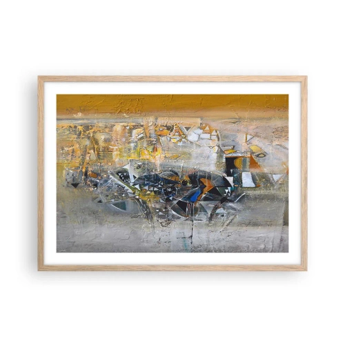 Póster en marco roble claro - Todo se pondrá en su sitio - 70x50 cm