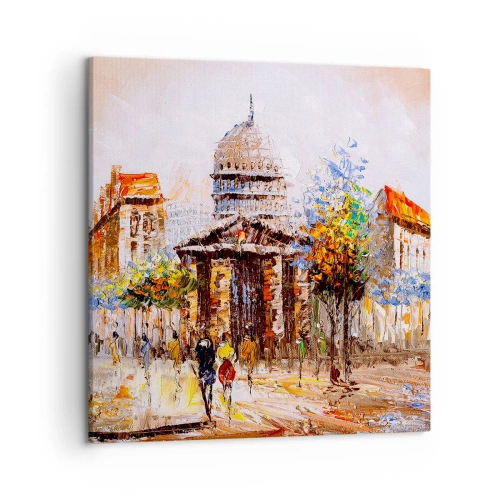 Cuadro sobre lienzo - Impresión de Imagen - Un paseo parisino - 50x50 cm