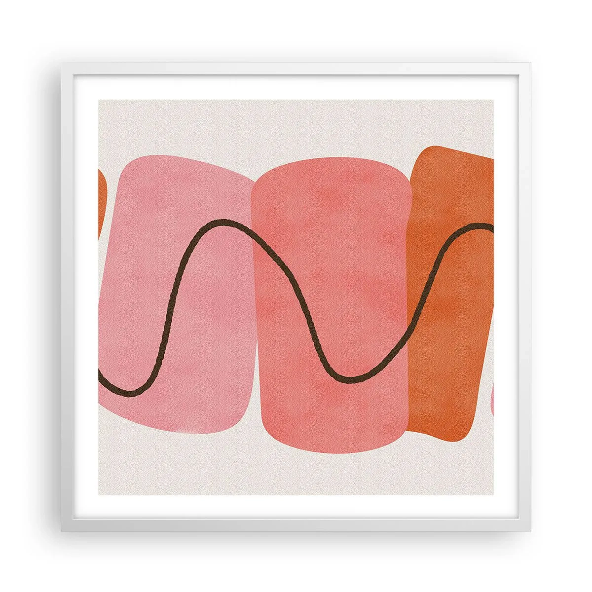 Póster en marco blanco - Suave movimiento de formas - 60x60 cm