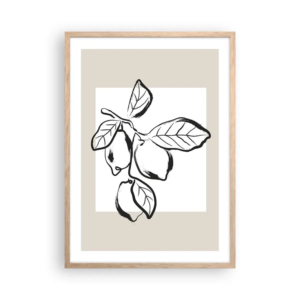 Póster en marco roble claro - Donde el limón madura... - 50x70 cm