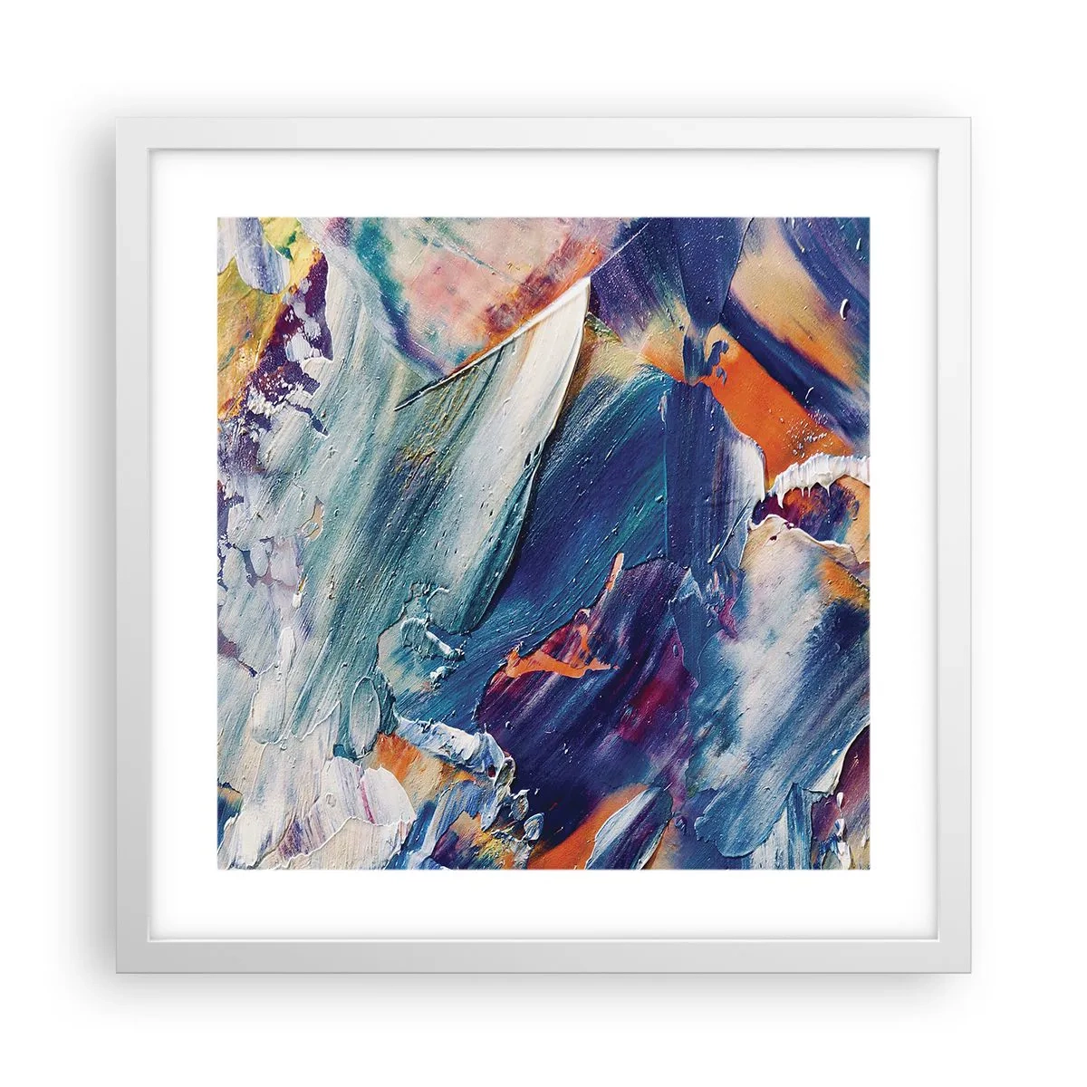 Póster en marco blanco - Confusión de colores - 40x40 cm