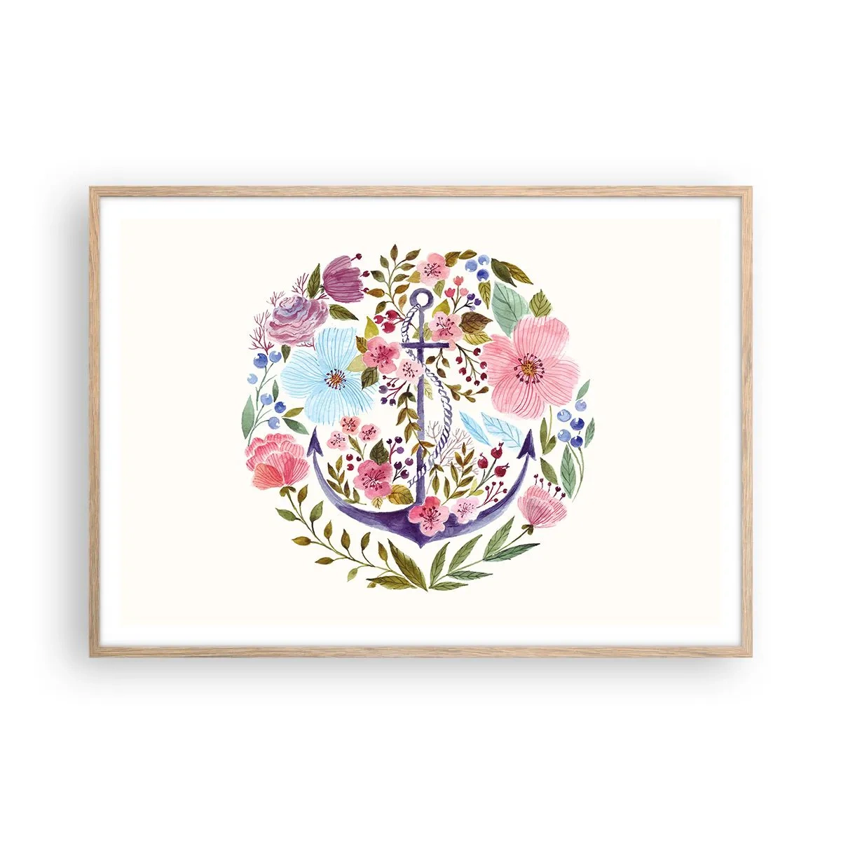 Póster en marco roble claro - El sueño reparador de un marinero - 100x70 cm