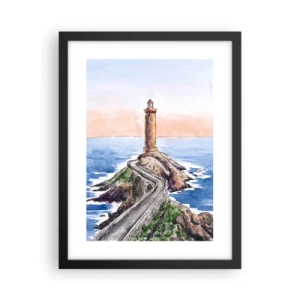Póster en marco negro - Frente al mar - 30x40 cm