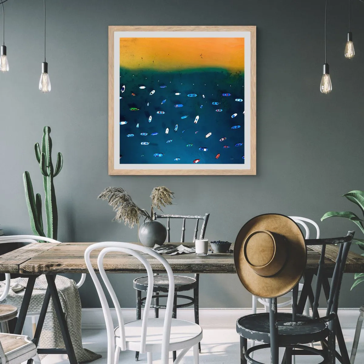 Póster en marco roble claro - Un juego de vacaciones - 50x50 cm