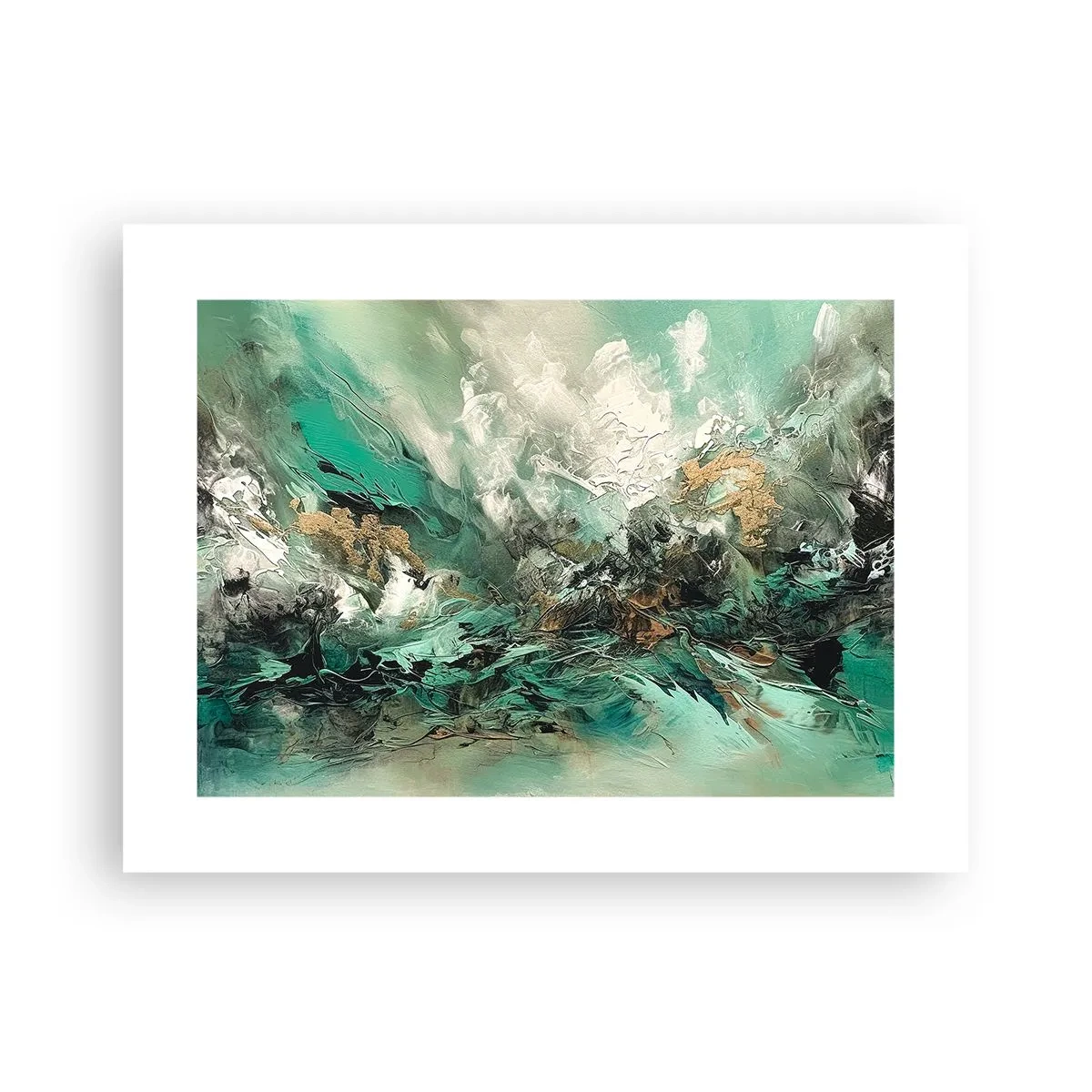 Póster - Hervor negro esmeralda - 40x30 cm