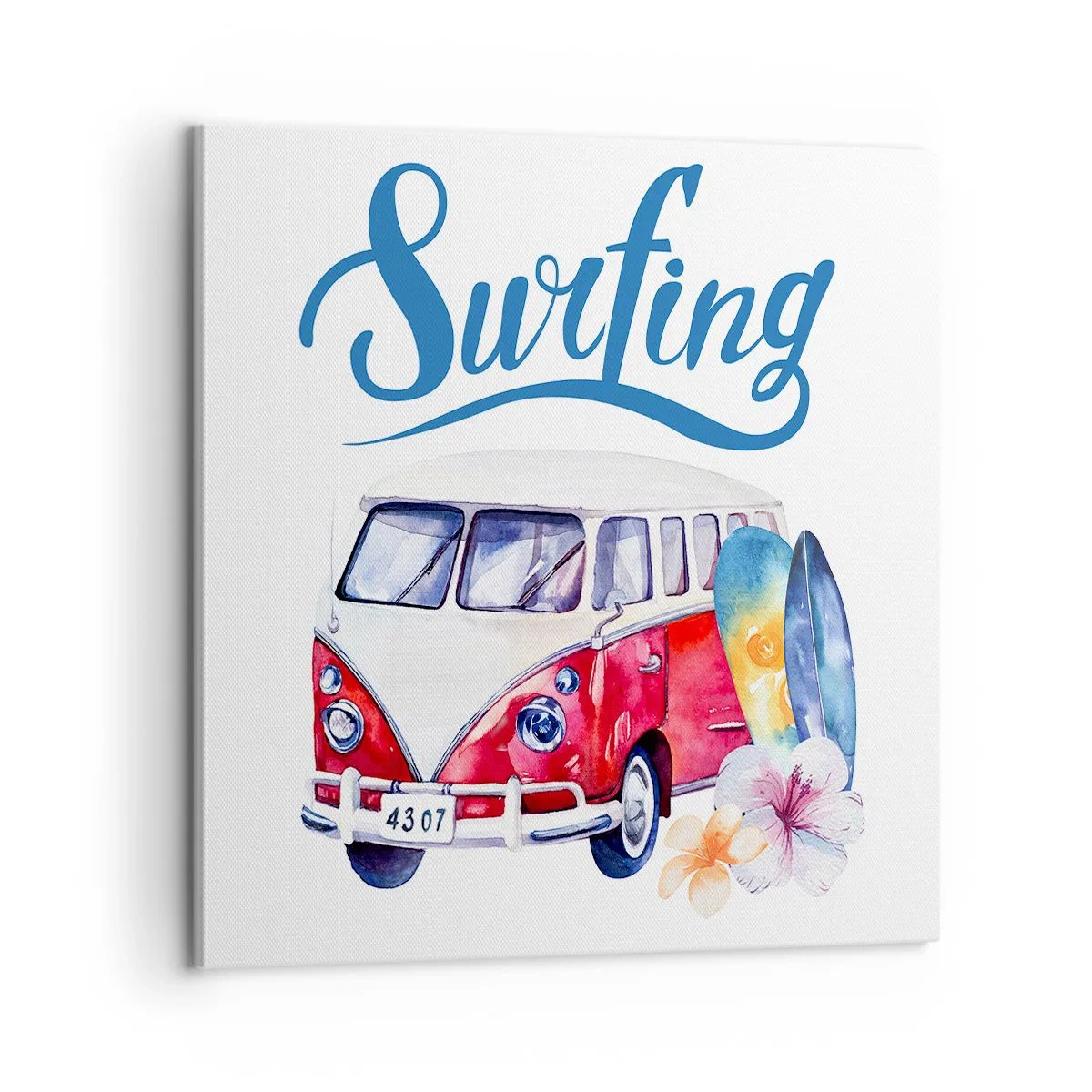 Cuadro sobre lienzo - Impresión de Imagen - Un clásico para los surfistas - 60x60 cm