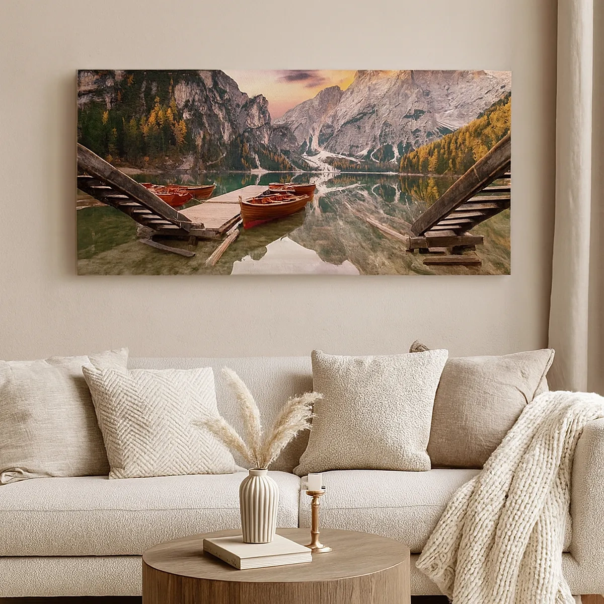 Cuadro sobre lienzo - Impresión de Imagen - Espejo entre montañas - 30x30 cm