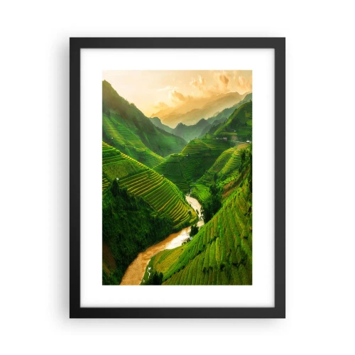 Póster en marco negro - Valle vietnamita - 30x40 cm