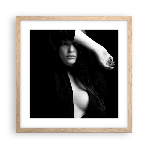 Póster en marco roble claro - Escuela de seducción - 40x40 cm