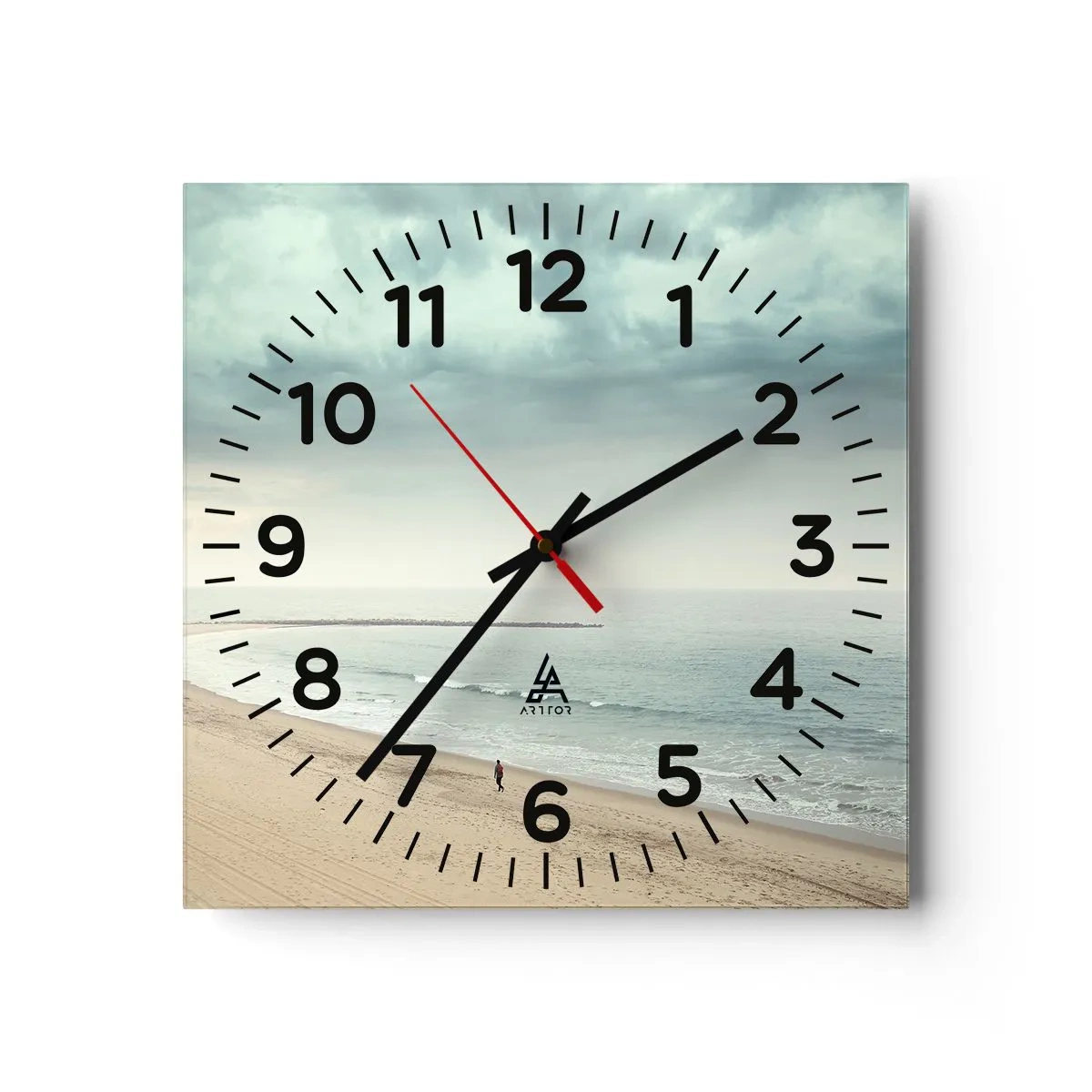 Reloj de pared - Reloj de vidrio - En busca de la paz - 30x30 cm