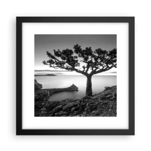 Póster en marco negro - Calma hasta el horizonte - 30x30 cm