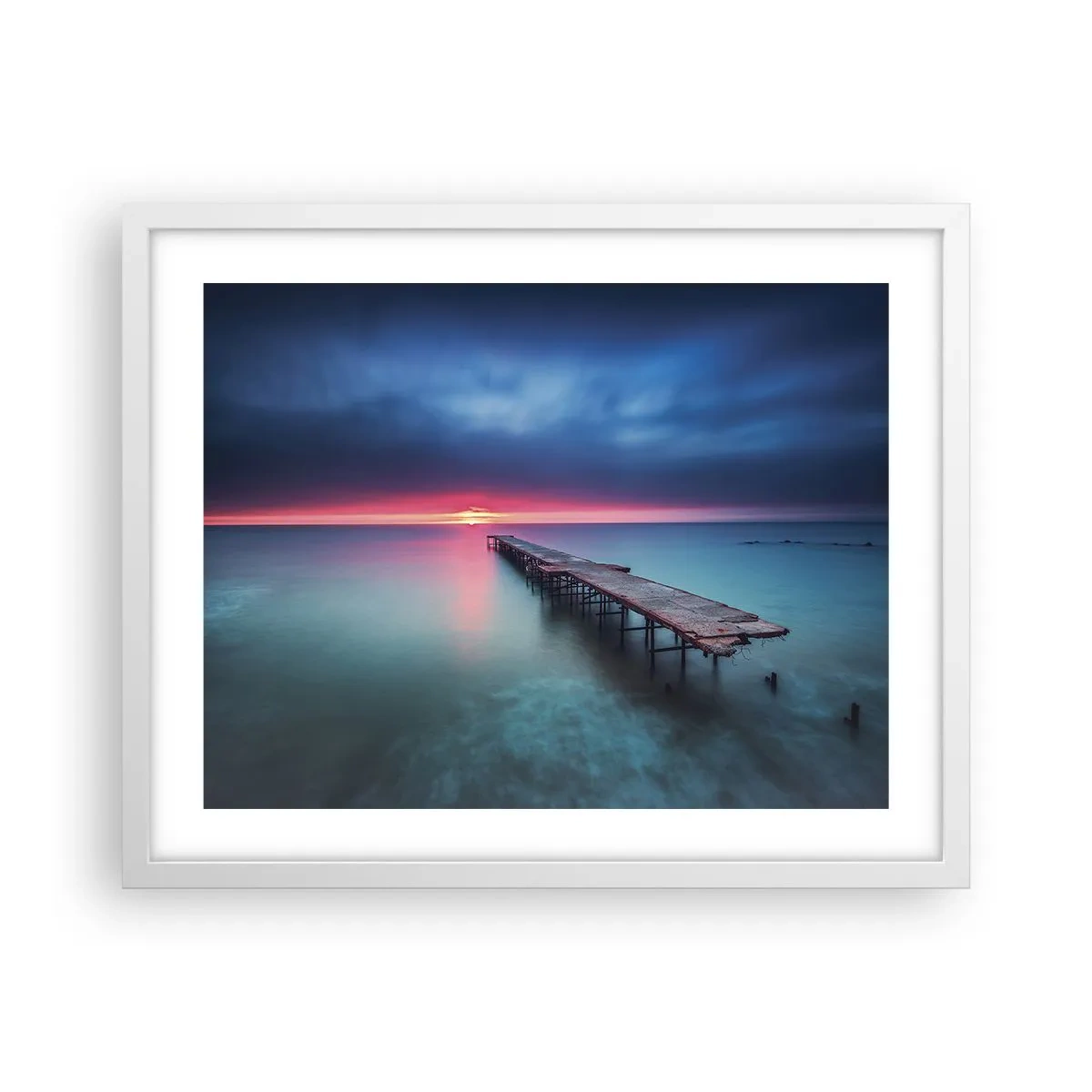 Póster en marco blanco - Entre el cielo y el agua - 50x40 cm