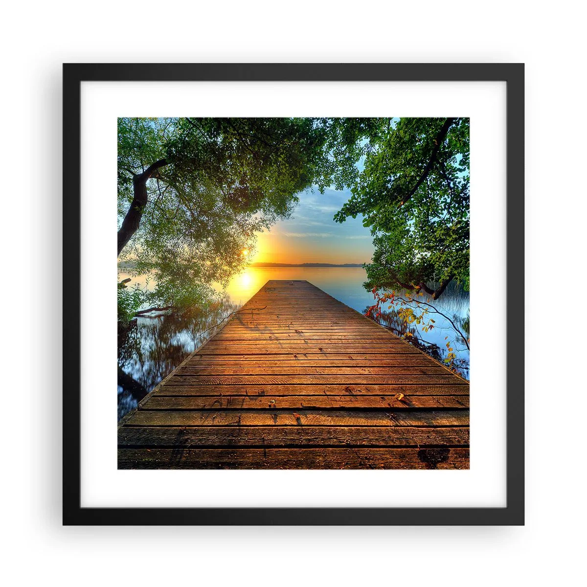 Póster en marco negro - Tómate tu tiempo, siéntate - 40x40 cm