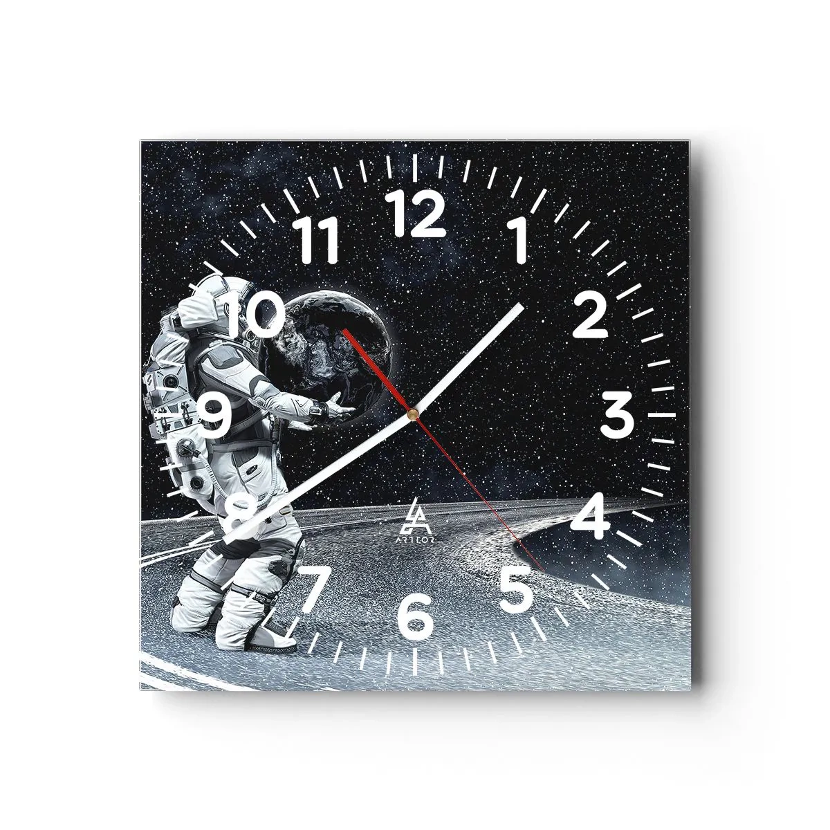 Reloj de pared - Reloj de vidrio - En la Vía Láctea - 30x30 cm