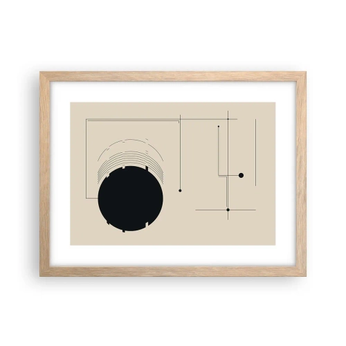Póster en marco roble claro - Composición elástica y dinámica - 40x30 cm