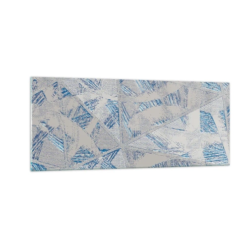 Cuadro sobre vidrio - Impresiones sobre Vidrio - En un laberinto gris azulado - 100x40 cm