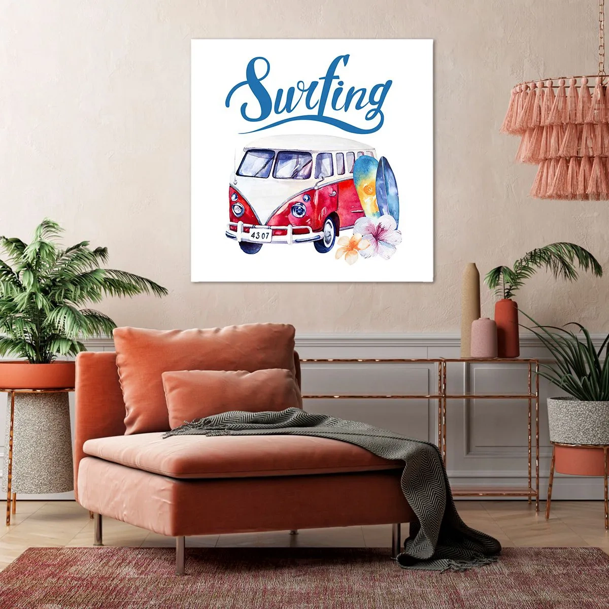 Cuadro sobre lienzo - Impresión de Imagen - Un clásico para los surfistas - 40x40 cm