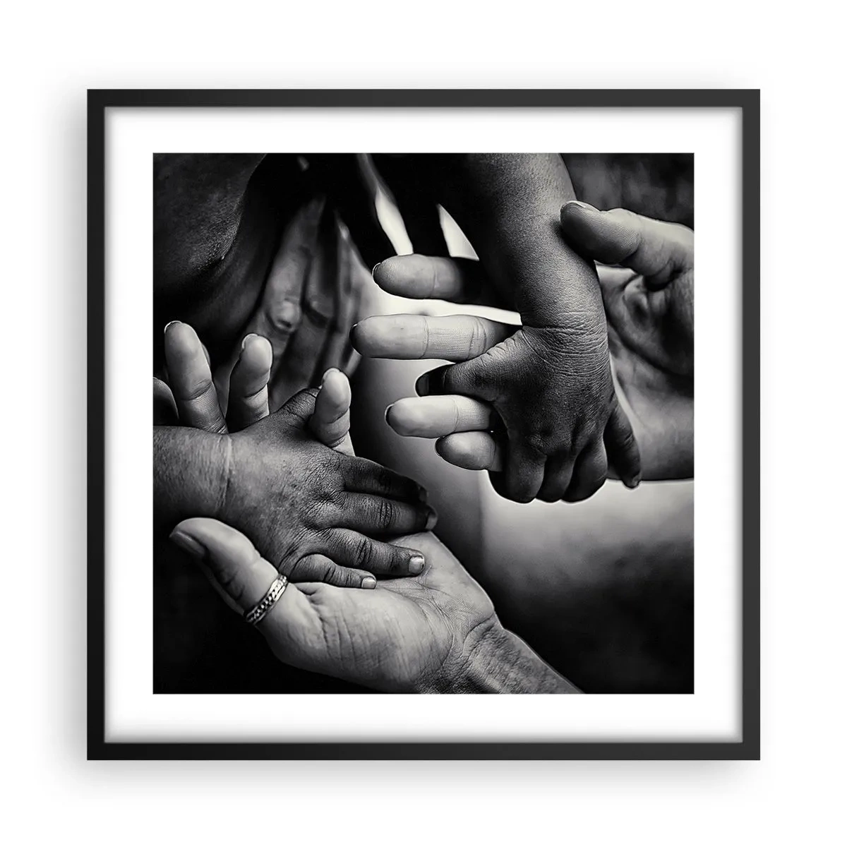 Póster en marco negro - Ser humano - 50x50 cm